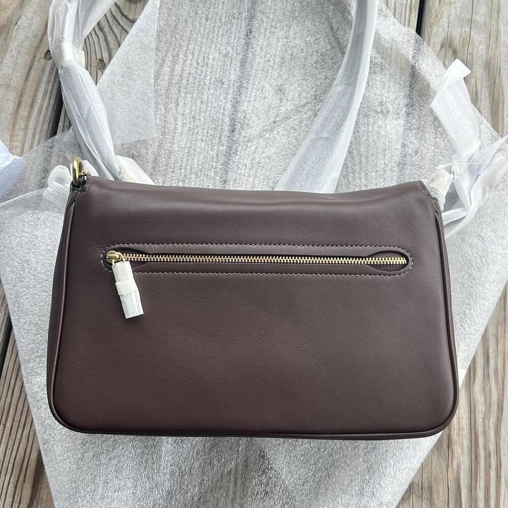 Coach Brown Leather Shoulder Bag with Gold Hardware - Picture 10 of 14